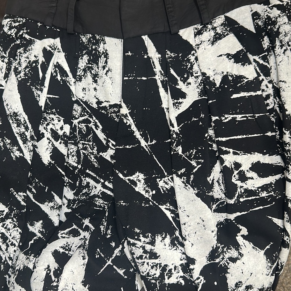 Helmut Lang Abstract Marble Jogger Style Black Wh… - image 4